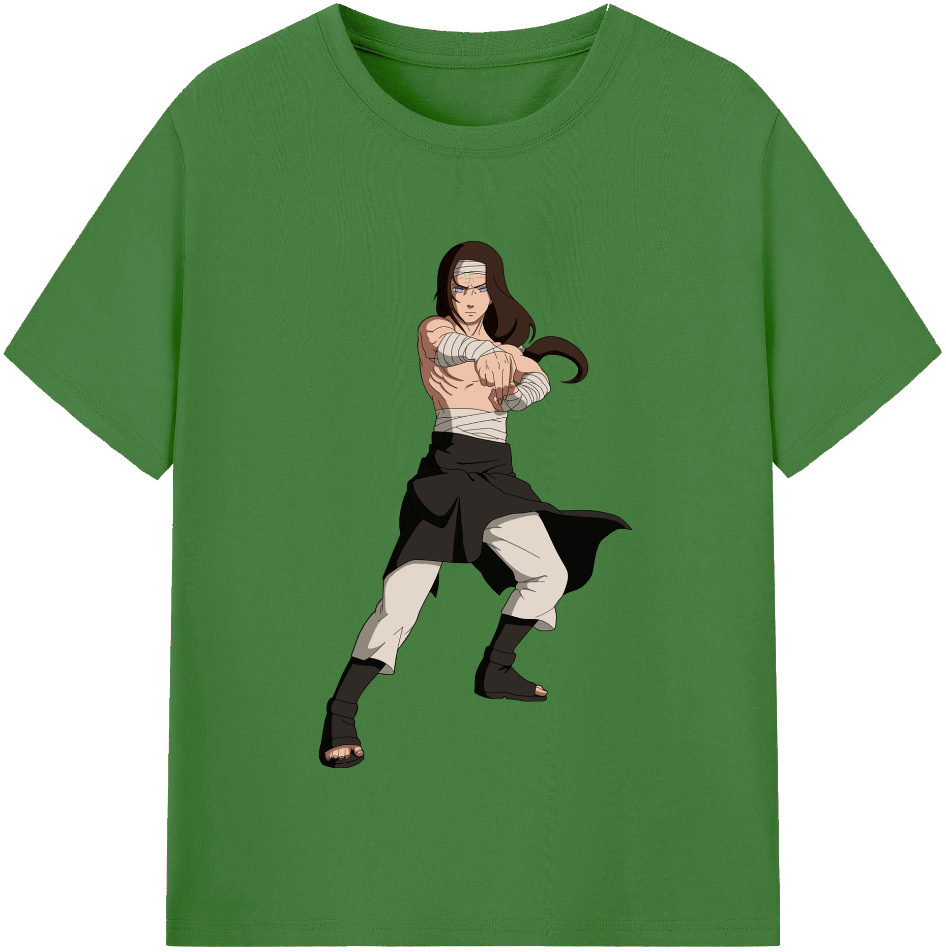 （画像用） NARUTO -ナルト- 日向ネジ Hyūga Neji レディースカジュアルプリントTシャツ（綿100％）